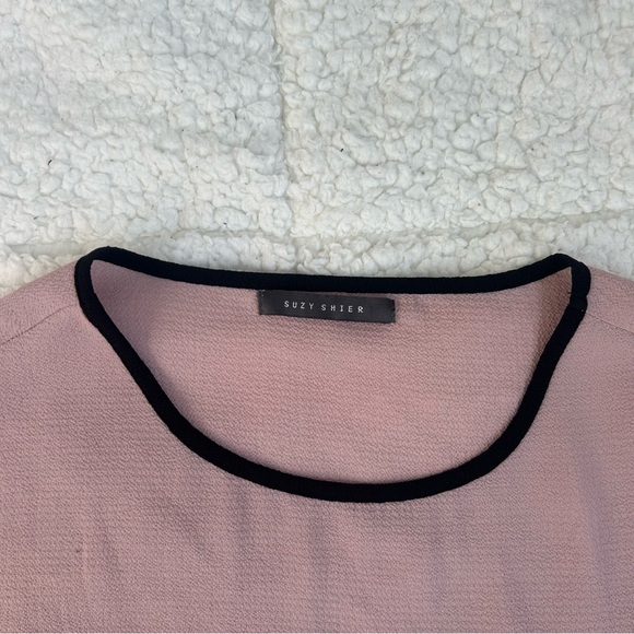 SUZY SHIER Pink and Black Blouse Relaxed Fit - Picture 4 of 11